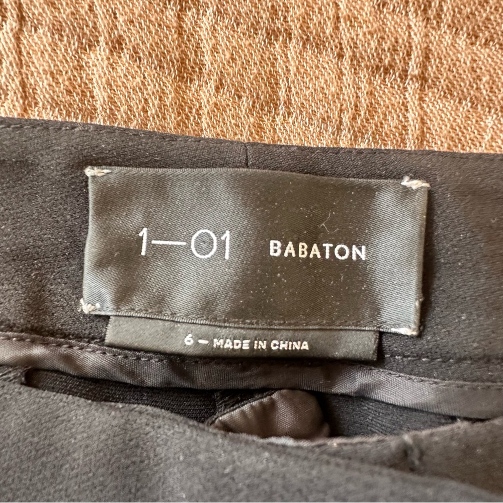 Babaton 1-01 (6) Black High Waist Straight Leg Trouser Pants - Zipper Hem Legs - Picture 3 of 9